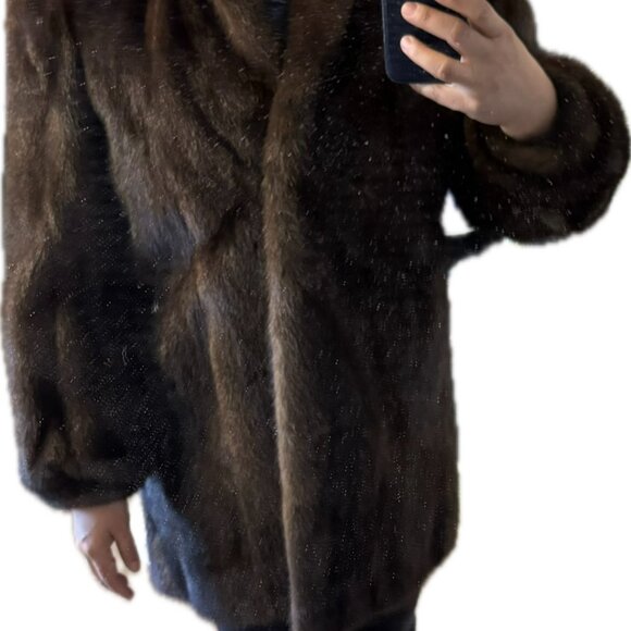 1970s Christa Furs Genuine Mink Coat Stroller - Retro Mob Wife Chic - Picture 12 of 12